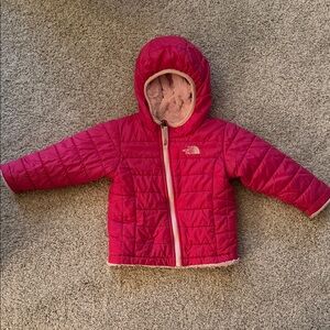 The North Face Fuchsia Quilted Hooded Jacket